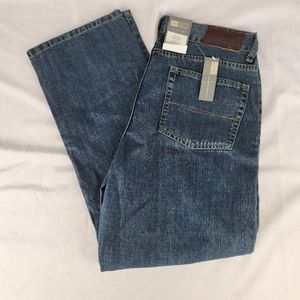 Joseph Abboud Men's 34x30 Blue Straight 100% Cotton Denim Jeans Stone Wash